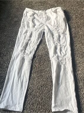 White Distressed Skinny Jeans- Blind Trust Jeans